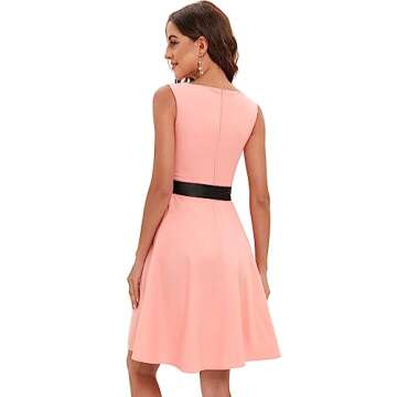Gardenwed Women's Vintage Cocktail Party Dress - Blush 1950s Style