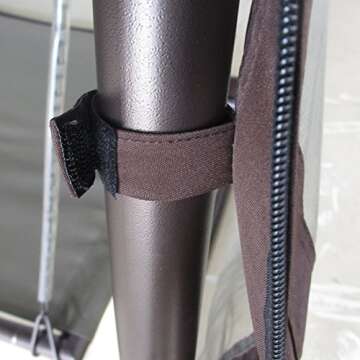 Abba Patio Outdoor Swing Hammock with Mosquito Net, Canopy Swing Bed for Patio, Porch, Backyard, 8'L x 5'W x 7'H, Chocolate