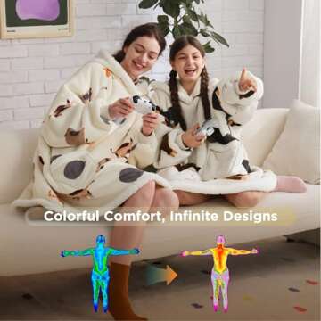 Bedsure Sherpa Wearable Blanket Hoodie for All Ages