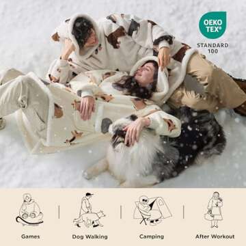 Bedsure Sherpa Wearable Blanket Hoodie for All Ages