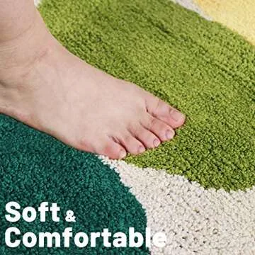 Tiita Leaves Microfiber Non-Slip Bath Mat for Luxurious Bathroom Comfort