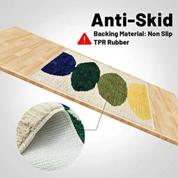 Tiita Leaves Microfiber Non-Slip Bath Mat for Luxurious Bathroom Comfort