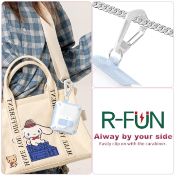 R-fun Compatible AirPods 3rd Generation Headphone Cases, Fully Drop Proof Auto Eject Protective Cover Design, New Charging Port Dust and Stand Design，Blue+White