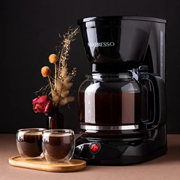 Mixpresso 12 Cup Drip Coffee Maker with Auto-Off Feature