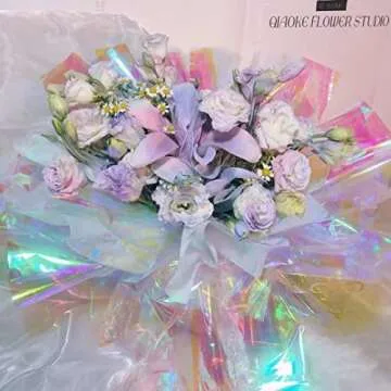 Vibrant Iridescent Cellophane Wrap for Gifts and Crafts