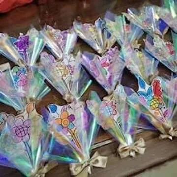 Vibrant Iridescent Cellophane Wrap for Gifts and Crafts