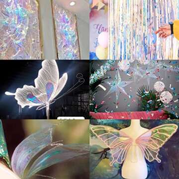 Vibrant Iridescent Cellophane Wrap for Gifts and Crafts