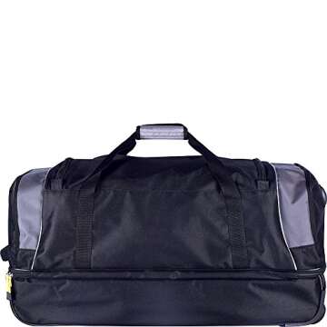 TPRC Sierra Madre II Upright Rolling Duffel Bag, Black/Gray, 30-Inch