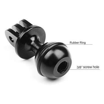 D&F 1 inch Aluminum Ball Mount Tripod Ballhead Adapter with 3/8'' Screw Hole Compatible for AKASO YI and Other Action Camera (2pcs)