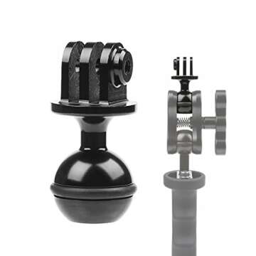D&F 1 inch Aluminum Ball Mount Tripod Ballhead Adapter with 3/8'' Screw Hole Compatible for AKASO YI and Other Action Camera (2pcs)