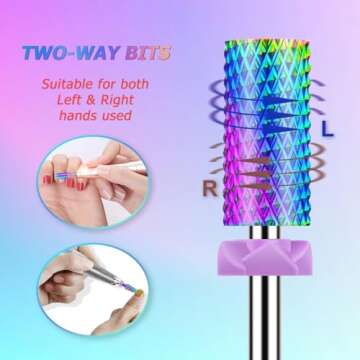 10Pcs Nail Drill Bits Sets, Depvko Professional Tungsten Carbide Drill Bit for Nails, 3/32 inch Electric Bits Acrylic Gel Nails Polishing Cuticle Remover Tools for Manicure Pedicure Salon Home