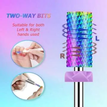 10Pcs Nail Drill Bits Sets, Depvko Professional Tungsten Carbide Drill Bit for Nails, 3/32 inch Electric Bits Acrylic Gel Nails Polishing Cuticle Remover Tools for Manicure Pedicure Salon Home