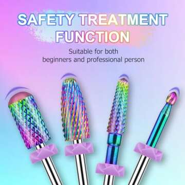 10Pcs Nail Drill Bits Sets, Depvko Professional Tungsten Carbide Drill Bit for Nails, 3/32 inch Electric Bits Acrylic Gel Nails Polishing Cuticle Remover Tools for Manicure Pedicure Salon Home