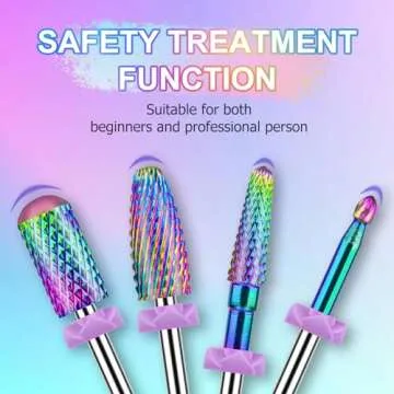 10Pcs Nail Drill Bits Sets, Depvko Professional Tungsten Carbide Drill Bit for Nails, 3/32 inch Electric Bits Acrylic Gel Nails Polishing Cuticle Remover Tools for Manicure Pedicure Salon Home