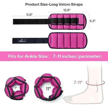 Sportneer Adjustable Ankle Weights for Women and Men 1 Pair of 2 3 4 6 7 LBS Wrist Arm Leg Weights with Adjustable Straps, Strength Training Weighted for Yoga, Walking, Running, Aerobics, Gym