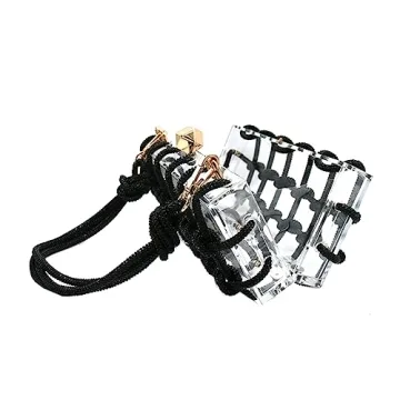 DJBM Clear Acrylic Clutch with Rhinestones for Parties