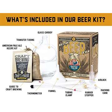 Craft A Brew - American Pale Ale - Beer Making Kit - Make Your Own Craft Beer - Complete Equipment and Supplies - Starter Home Brewing Kit - 1 Gallon