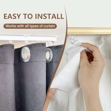 MaKefeile Ceiling Curtain Tracks Ceiling Mounted Heavy-Duty Curtains Rails Room Divider Curtain Track for Living Bedroom Shower Privacy RV Garage Divider Track and Hooks, Black 9ft.