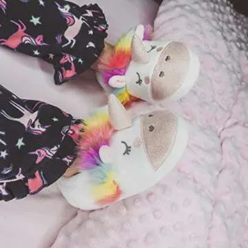 Caramella Bubble Cute Kids Unicorn Animal Slippers Plush Funny Anti Slip House Shoes for Boy and Girl Christmas Slippers for Kids