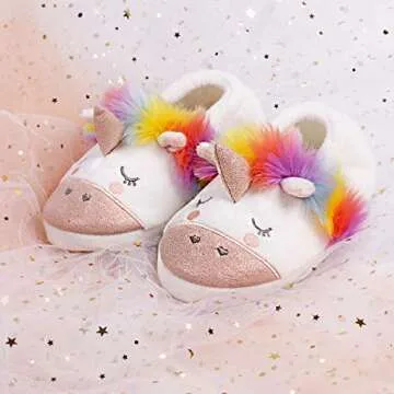 Caramella Bubble Cute Kids Unicorn Animal Slippers Plush Funny Anti Slip House Shoes for Boy and Girl Christmas Slippers for Kids
