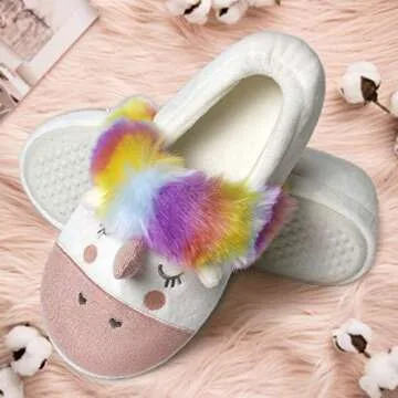 Caramella Bubble Cute Kids Unicorn Animal Slippers Plush Funny Anti Slip House Shoes for Boy and Girl Christmas Slippers for Kids
