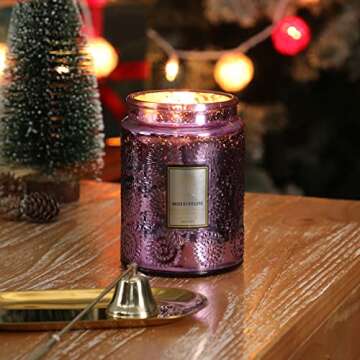 Lavender Candles for Home, 18 oz 100 Hr Burn Large Jar Candle Christmas Gifts, Highly Scented Soy Ar...