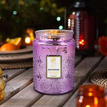 Lavender Candles for Home, 18 oz 100 Hr Burn Large Jar Candle Christmas Gifts, Highly Scented Soy Aromatherapy Candle for Stress Relief and Women Gifts on Xmas, Birthday, Holiday Candles for Home