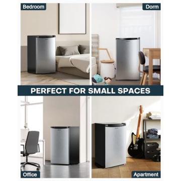 Upstreman Mini Fridge with Freezer for Dorms and Offices