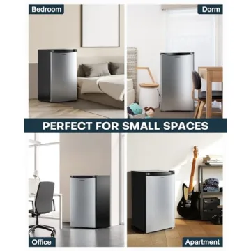 Upstreman Mini Fridge with Freezer for Dorms and Offices