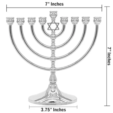 Elegant 7-Inch Hanukkah Menorah for Holiday Celebrations