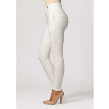 Conceited Dress Pants Women - Stretchy - Tummy Control - All Day Comfort Wear to Work - Womens Dress Pants in Regular and Plus Size - Off-White - Medium