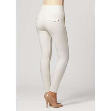 Conceited Dress Pants Women - Stretchy - Tummy Control - All Day Comfort Wear to Work - Womens Dress Pants in Regular and Plus Size - Off-White - Medium