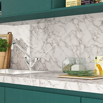 YENHOME Peel and Stick Grey Marble Contact Paper