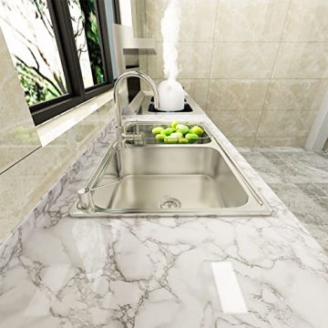 YENHOME Peel and Stick Grey Marble Contact Paper