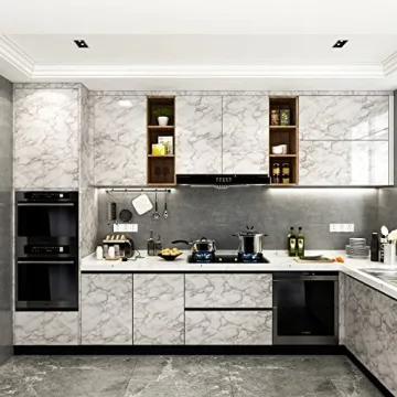 YENHOME Peel and Stick Grey Marble Contact Paper