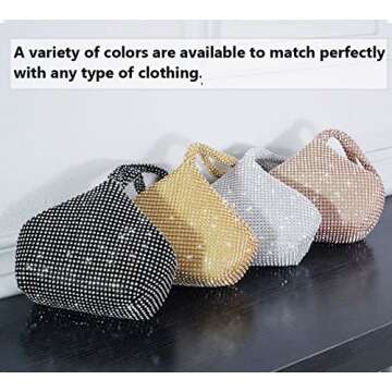 VISTATROY Women's Evening Bag Sparkly Rhinestone Purse Triangle Designer Chain Clutch Purse Bag Party Prom Wedding Purse