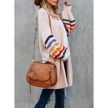 Dokotoo Women's Balloon Sleeve Cardigan Cozy Knit Sweater