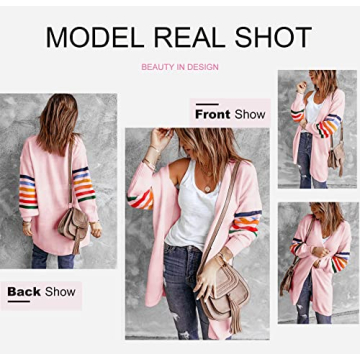 Dokotoo Women's Balloon Sleeve Cardigan Cozy Knit Sweater