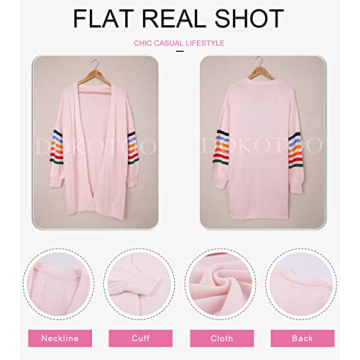 Dokotoo Women's Balloon Sleeve Cardigan Cozy Knit Sweater