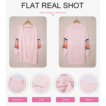 Dokotoo Women's Balloon Sleeve Cardigan Cozy Knit Sweater