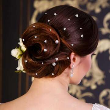 OIIKI 4 Sheets Star Hair Face Jewels, Self-adhesive Acrylic White Rhinestones Stickers, Heart Star Letter Number Face Hair Gems Stick on, Women Body Jewelry Decorations for Makeup, Parties, Festival