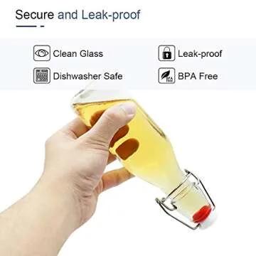 ZEBEIYU Swing Top Glass Bottles 8 oz with Airtight Lids for Home Brewing, Kombucha, Kefir, Vanilla Extract, Beer, Oil, Vinegar, Homemade Juices, Water,Soda Set of 9