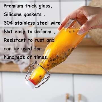ZEBEIYU Swing Top Glass Bottles 8 oz with Airtight Lids for Home Brewing, Kombucha, Kefir, Vanilla Extract, Beer, Oil, Vinegar, Homemade Juices, Water,Soda Set of 9