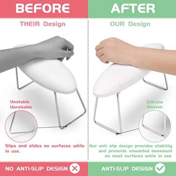 Embaarc Non-Slip Arm Rest for Acrylic Nails | Sturdy, Easy to Assemble Hand Rest for Nails | Easy to Clean Nail Arm Rest Stand with Comfortable and Elegant Design