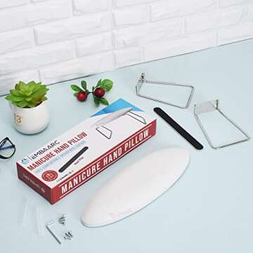 Embaarc Non-Slip Arm Rest for Acrylic Nails | Sturdy, Easy to Assemble Hand Rest for Nails | Easy to Clean Nail Arm Rest Stand with Comfortable and Elegant Design