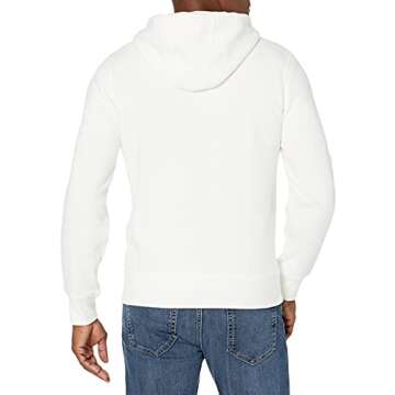 Amazon Essentials Men's Full-Zip Fleece Hoodie (Available in Big & Tall), Bright White, Large