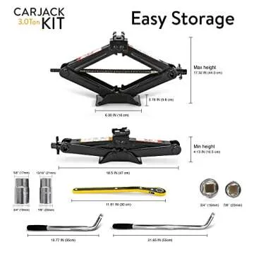 Car Jack Kit for 3 Ton Vehicles | Essential Tire Tool Kit