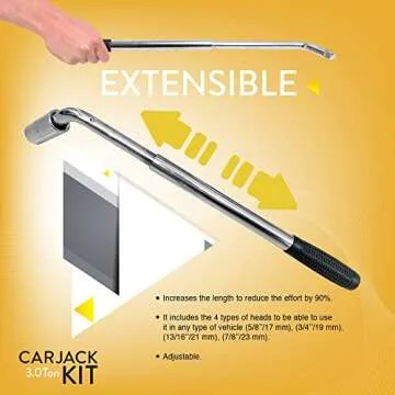 Car Jack Kit for 3 Ton Vehicles | Essential Tire Tool Kit