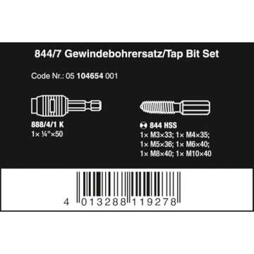 844/7 Tap Bits Set Countersink BIT Set - Precision Tools for Mobile Repair Work