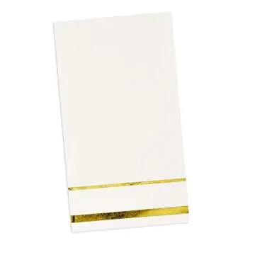 Gift Boutique Gold Trim Napkins - Elegant Disposable Dinnerware